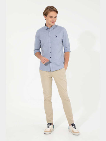 US Polo Assn. Men Shirt Slim Full Sleeve Navy VR033 USPSH314 USPA